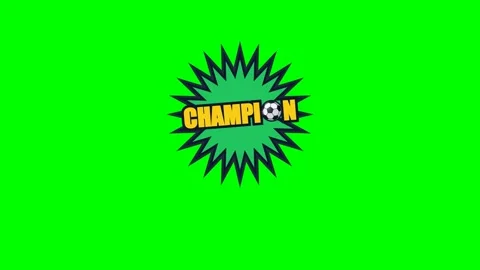 A green screen with white background and the word champion on it black Video stock 346171401