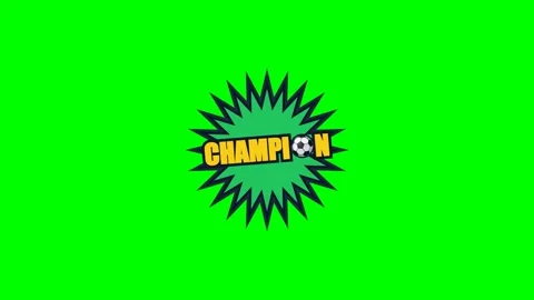 A green screen with white background and the word champion on it animated Video stock 346171441