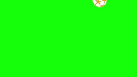 A green screen with white background and soccer ball on red star in the middle Video stock 346171864
