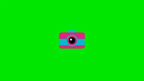 A green screen with white background and an image of camera on circle in the Stock Footage 346172407