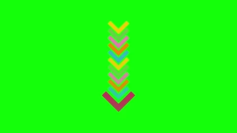 A green screen with white background and black arrow colorful on red animated Video stock 346199797