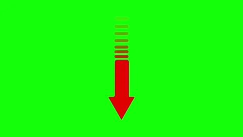 A green screen with white background and red arrow pointing up an image of Stock Footage 346199803