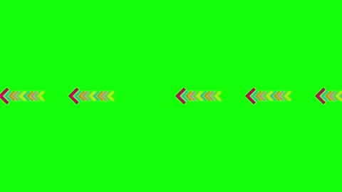 A green screen with white background and an arrow in the middle row of arrows Stock Footage 346200154