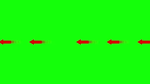 A green screen with white background and red arrow pointing up line of arrows Stock Footage 346200188