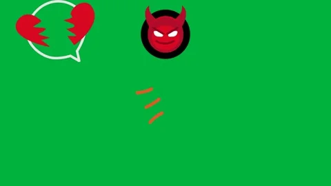 Green screen white background black red devil head fire middle rose petals. Stock Footage 310563185