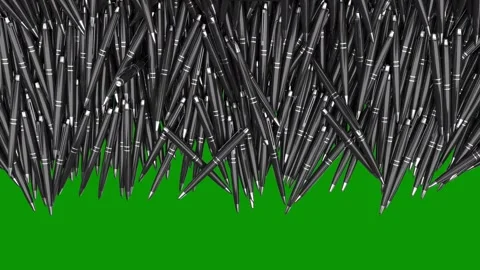 Green screen white background black lines spikes bunch grass plastic straws Stockbeeldmateriaal 314065114