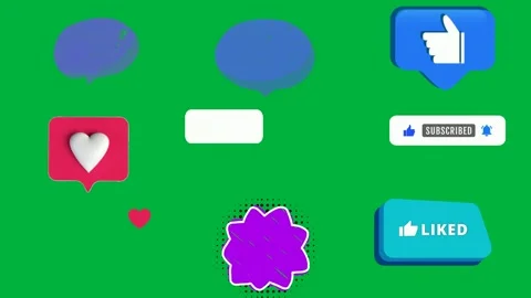 Green screen white background blue speech bubble balloon floating facebook. Stock Footage 310563278