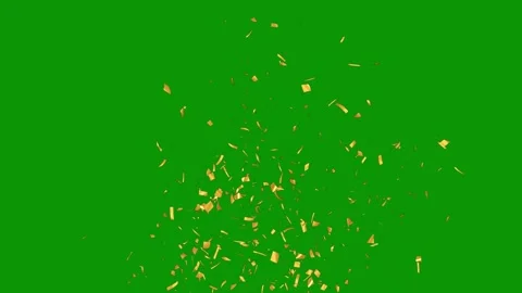 Green screen white background bunch gold cons lot coning animated chromakey Stock Footage 314064246