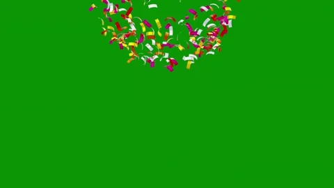 Green screen white background bunch red yellow flowers colorful ribbons leaves Stock Footage 314065105