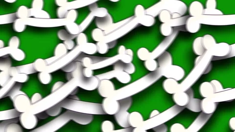 Green screen white background bunch flowers hearts paper many circles birds Video stock 314065124