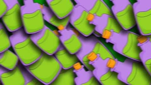 Green screen white background bunch purple flowers orange plastic cups leaves Stock Footage 314065208