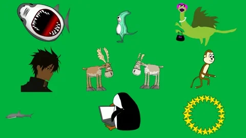 Green screen white background cartoon character running illustration. Stock Footage 310563082