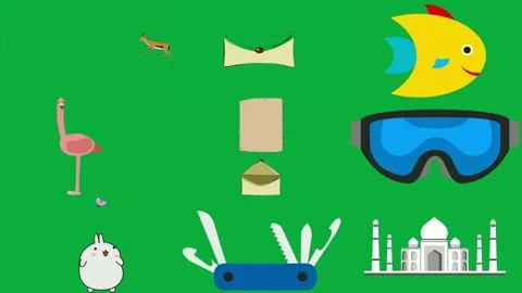 Green screen white background drawing pool ball it pink flaming envelope. Stock Footage 310562745