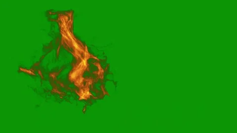 Green screen white background fire is burning animated chromakey background Stock Footage 314064416