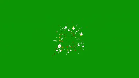 Green screen white background firework fireworks orange flower bunch flowers Stock Footage 314064053