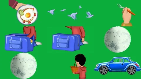 Green screen white background flock pigeons flies hand holding carrot fork. Stock Footage 310562741