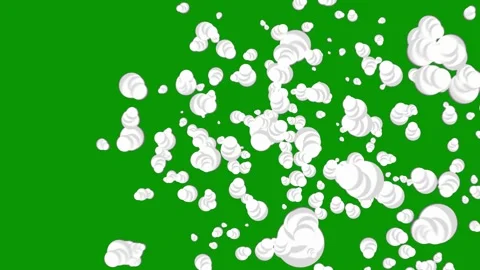 Green screen white background flower bunch bubbles hearts floating flowers lot Stock Footage 314064386
