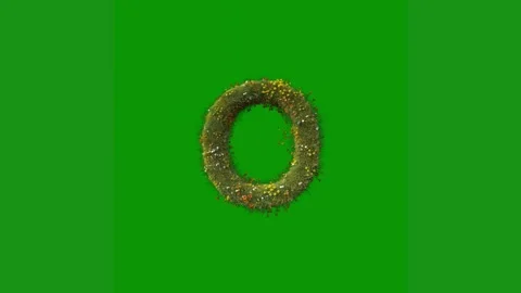 Green screen white background gold crescent letter o animated chromakey Vídeo Stock 314064963