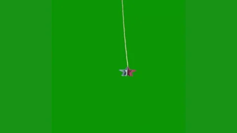 Green screen white background golf ball man hanging from ceiling arrow club red Stock Footage 314064873