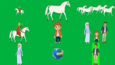 Green screen white background horse group horses running across person. 스톡 동영상 310562801