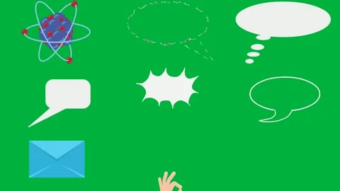 Green screen white background image molecule hole middle speech bubble. Stock Footage 310563178