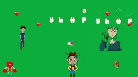 Green screen white background man standing front girl glasses cartoon. Vídeo Stock 310562680