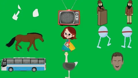 Green screen white background old television man beard stands at podium. Stock Footage 310563369