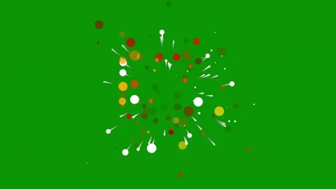 Green screen white background orange yellow fireworks lot bunch flowers balloons Stock Footage 314064048