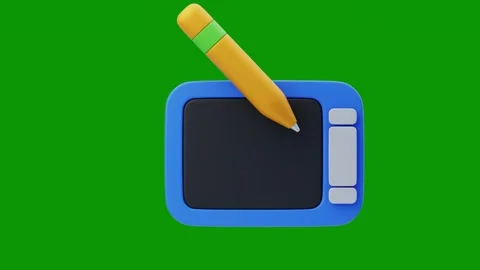 Green screen white background pencil eraser top animated chromakey background Stock Footage 314065107