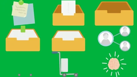 Green screen white background piece paper apple top box document it open. Stock Footage 310563101