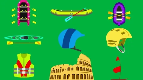 Green screen white background pink car yellow arrows around it raft purple. Stock Footage 310563293