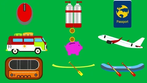 Green screen white background red button two bottles water passport logo. Stock Footage 310563297