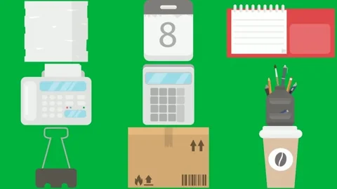 Green screen white background roll toilet paper calendar number 8. Stock Footage 310563106