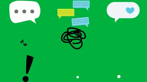 Green screen white background speech bubble two bubbles heart it music. Stock Footage 310563189