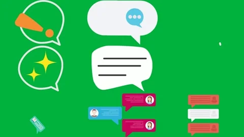 Green screen white background speech bubble orange question mark black. Stock Footage 310563190