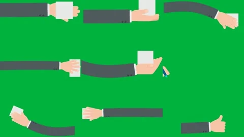 Green screen white background square middle microsoft logo hand holding. Stock Footage 310563171