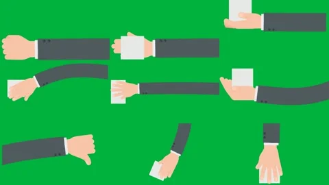 Green screen white background square middle hand holding piece paper. Stock Footage 310563172