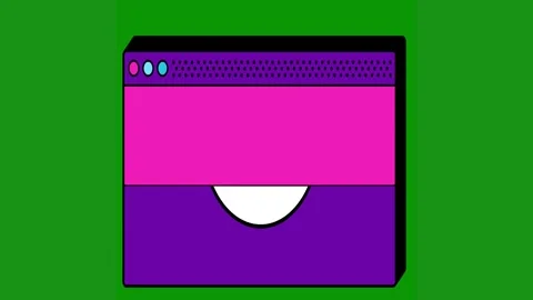 Green screen white background square middle purple book cell phone computer blue Vídeo Stock 314064585