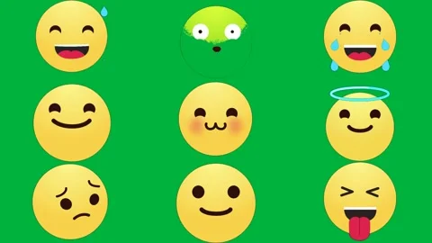Green screen white background yellow smiley face egg it tears halo arounds. Stock Footage 310563277