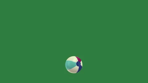 A green screen with white ball on it and blue background beach an image of Видео 335122597