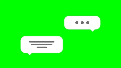 Green screen with white chat bubbles. Stock-Footage 337394083