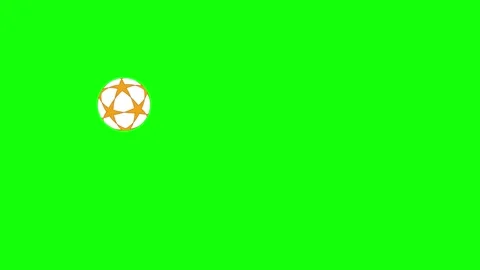 A green screen with white circle in the middle and soccer ball on background Stock Footage 346171956