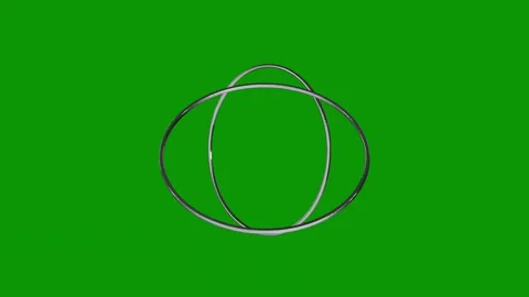 Green screen white circle ring black clock logo pair scissors cross metal Stock Footage 314065090