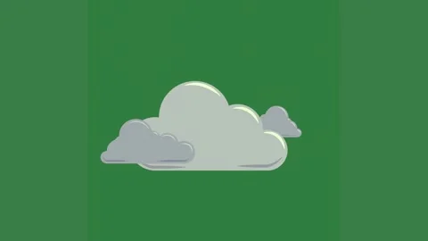 A green screen with white cloud on it and animated chromakey background Видео 335701228