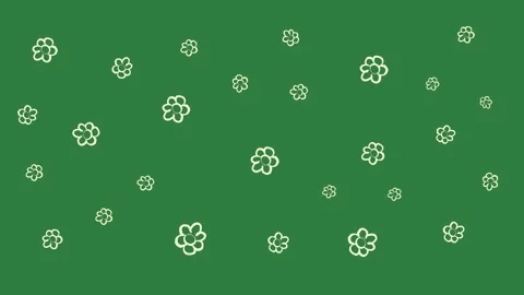 A green screen with white flowers on it and background circles bunch of bows Video stock 335122296