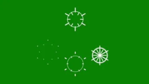 Green screen white geometric circle shockwave animation loop with dashed li.. Stock-Footage 346242379
