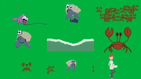 Green screen white light it basketball ball background clouds cartoon crab. Stock Footage 310562973