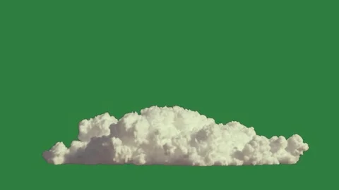 A green screen with white line in the middle and clouds floating air on cloud Video stock 335064086