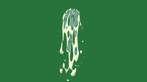 A green screen with white paint splash on it and cow standing in the middle of Stock-Footage 335681699
