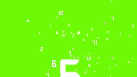 Green screen with white random numbers, rotating motion, seamless loop elements Stock Footage 201266881